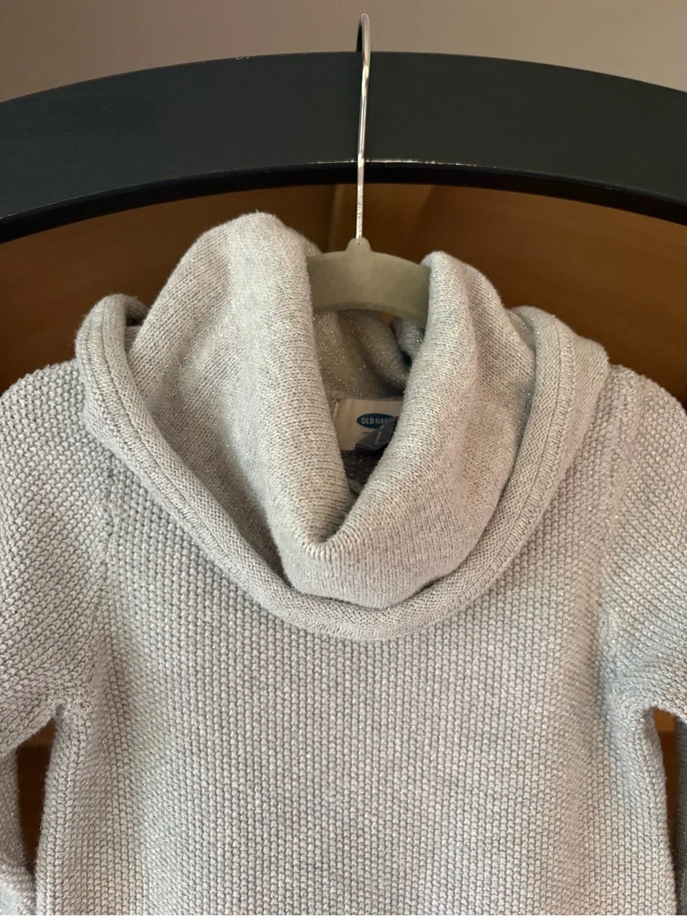 Old Navy•Girls’ Toddler Cowl Turtle Neck Sweater Dress | Grey/Silver | 3T